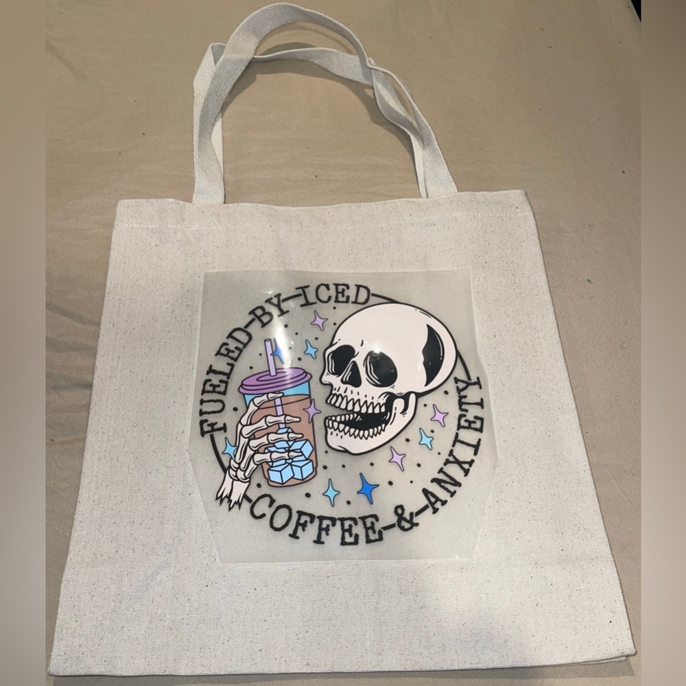 Fueled By Iced Coffee & Anxiety Tote Bag